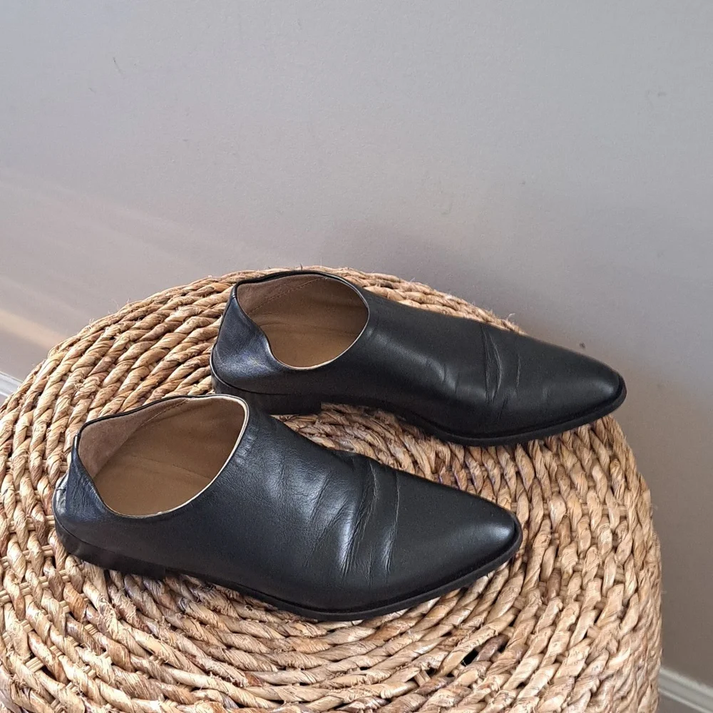 Everlane Womens‎ Babo Black Soft Leather Slip On Loafers Shoes Size 6